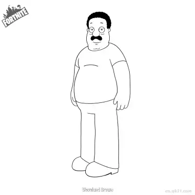 Free printable Cleveland Brown 02 Coloring Page - Free PDF Printable Fortnite Coloring Sheets coloring page